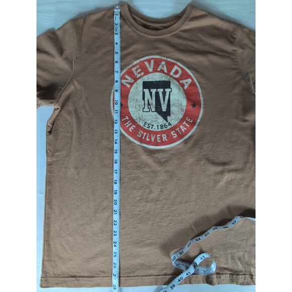 State of Mind Nevada Graphic T-Shirt XL Brown USA Tee Casual - Picture 11 of 16